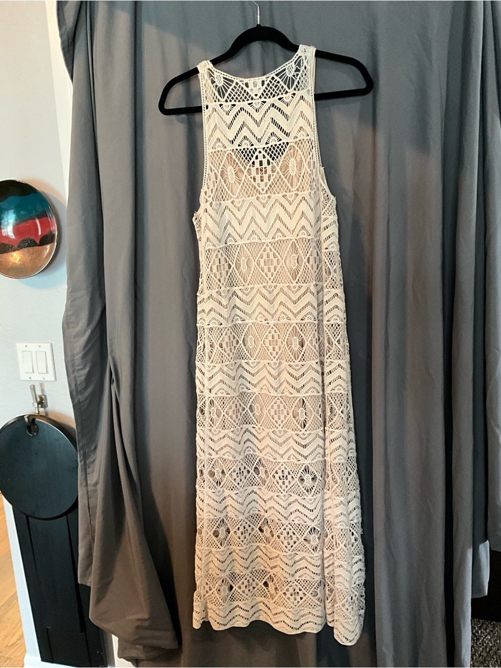XCVI Cream Crochet Maxi Dress With Slip - Picture 3 of 10